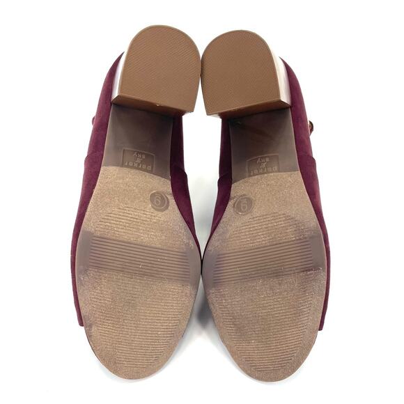 Parker & Sky Mila Open Toe Bootie/Ankle Boot Sz 9 Burgundy Faux Suede Adjustable - Picture 7 of 16